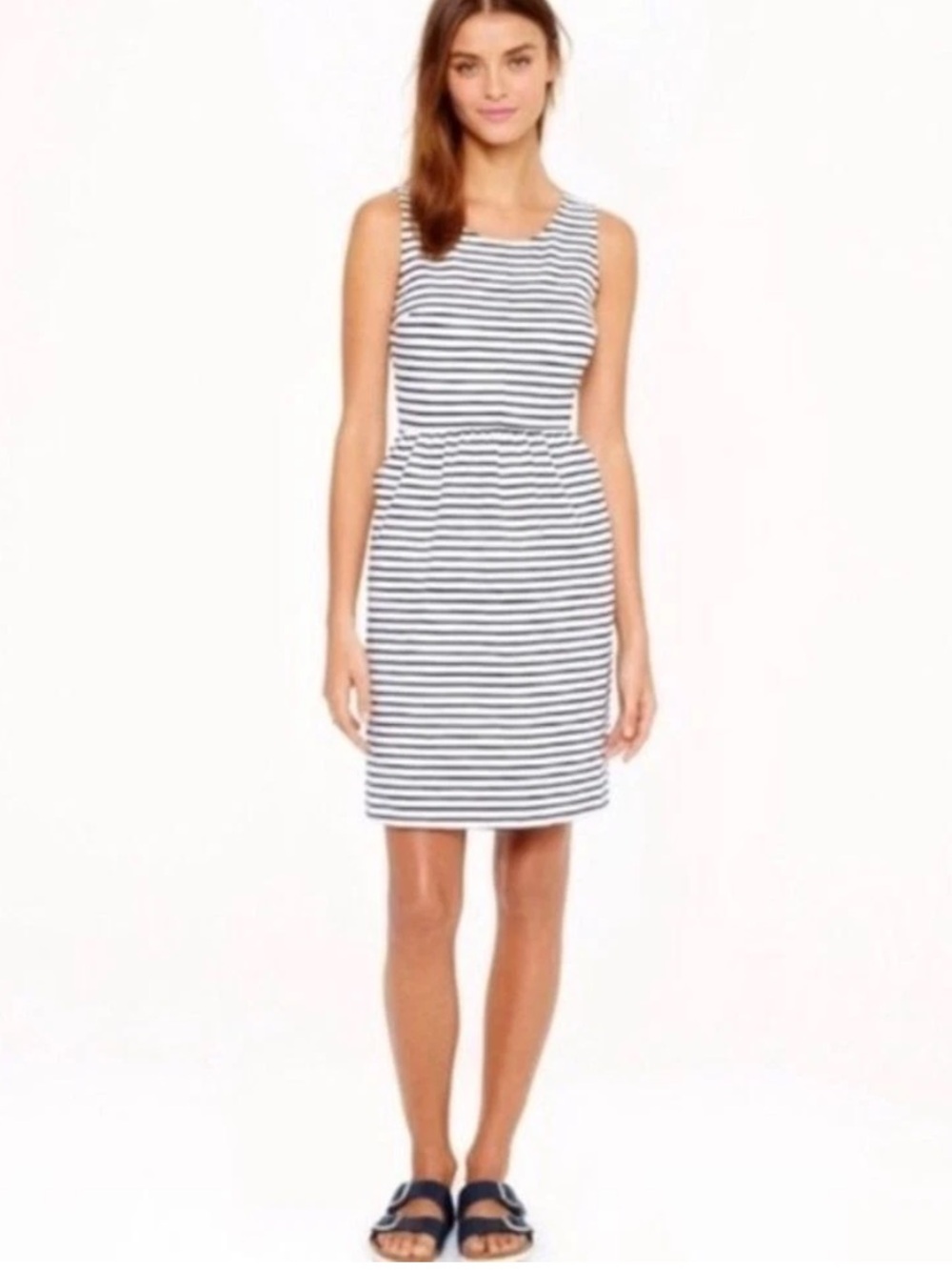 J. Crew Daybreak Blue Striped Sleeveless Knit Dress XS
